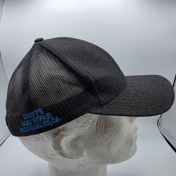 Pacific Headwear 110C Mens OS Black Blue Snapback Trucker Hat Dragon Embroidery - Picture 4 of 9